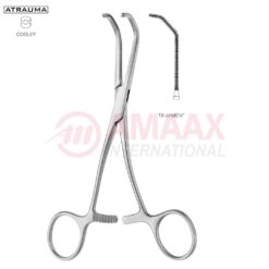 COOLEY Atraumatic Neonatal and Pediatric Clamp 16cm (6 1/4"), Double Curved, Very Delicate