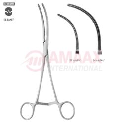 GLOVER Atraumatic Vascular Clamp, Curved, Toothing DeBakey