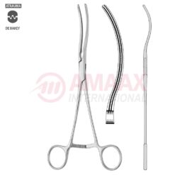 GLOVER Atraumatic Vascular Clamp, Double Curved, 220 mm (8 3/4"), Toothing DeBakey, Jaw Length: 60 mm