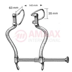 GOSSET Abdominal Retractor 18,5cm/7?", Lateral Baldes 63x35mm, Spreading 140mm
