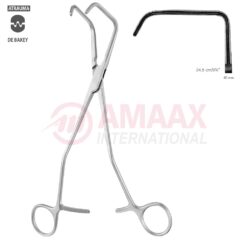 HOPT Atraumatic Vascular Clamp 24.5cm (9 3/4"), Angled, Jaw Length 60mm