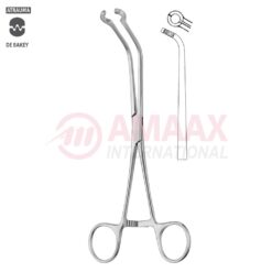 JAVID Carotid Shunt Clamp, Curved, 180 mm (7"), Serrated, dia 4 mm, SHORT