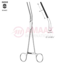 POTTS Atraumatic Coarctation Clamp 21cm (8 1/4"), Angled, Serration 30mm, Jaw Length 60mm