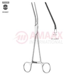 POTTS Atraumatic Coarctation Clamp 22cm (8 3/4"), Angled, Jaw Length 60mm