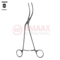 WYLIE Hypogastric and Abdominal Vascular Clamp 26cm (10 1/4"), Strongly Curved, Downwards Angled Shanks