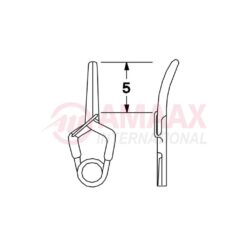 YASARGIL Aneurysm Clips, MINI Permanent, 5mm Slightly Curved, Closing Force 110 gms, Opening 3.8mm