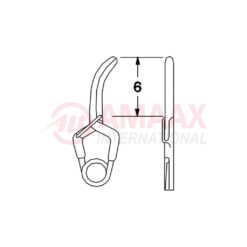YASARGIL Aneurysm Clips, MINI Permanent, 6mm Side Curved, Closing Force 130 gms, Opening 6.0mm