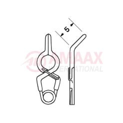 YASARGIL Aneurysm Clips, Standard, Permanent, Fenestrated 3.5mm, 5mm Angled 45 Degree, Closing Force 150 gms, Opening 5.8mm