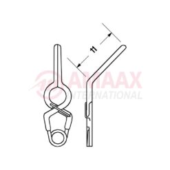 YASARGIL Aneurysm Clips, Standard, Permanent, Fenestrated 3.5mm, 11mm Angled 45 Degree, Closing Force 180 gms, Opening 7.2mm