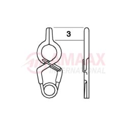 YASARGIL Aneurysm Clips, Standard, Permanent, Fenestrated 3.5mm, 3mm Straight, Closing Force 150 gms, Opening 7.4mm
