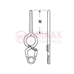 YASARGIL Aneurysm Clips, Standard, Permanent, Fenestrated 5mm, 12mm Straight, Closing Force 180 gms, Opening 10.3mm