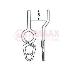 YASARGIL Aneurysm Clips, Standard, Permanent, Fenestrated 5mm, 5mm Bayonet, Closing Force 150 gms, Opening 7.9mm