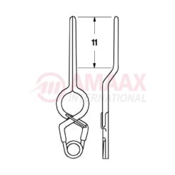 YASARGIL Aneurysm Clips, Standard, Permanent, Fenestrated 5mm, 11mm Bayonet, Closing Force 180 gms, Opening 10.0mm