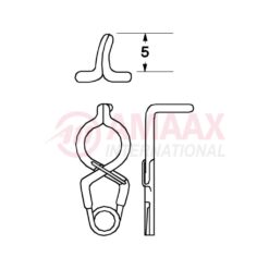 YASARGIL Aneurysm Clips, Standard, Permanent, Fenestrated 5mm, 5mm Bend Angled 90 Degree, Jaw Tip Right Curved Closing Force 150 gms, Opening 5.8mm