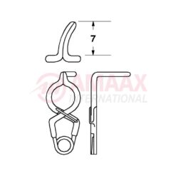 YASARGIL Aneurysm Clips, Standard, Permanent, Fenestrated 5mm, 7mm Bend Angled 90 Degree, Jaw Tip Right Curved Closing Force 150 gms, Opening 5.8mm