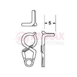 YASARGIL Aneurysm Clips, Standard, Permanent, Fenestrated 5mm, 5mm Bend Angled 90 Degree, Side Right Opening, Closing Force 150 gms, Opening 5.6mm