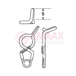 YASARGIL Aneurysm Clips, Standard, Permanent, Fenestrated 5mm, 5mm Bend Angled 45 Degree, Side Right Opening, Closing Force 150 gms, Opening 5.8mm