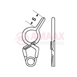 YASARGIL Aneurysm Clips, Standard, Permanent, Fenestrated 5mm, 5mm Straight, Side Right Opening, Closing Force 150 gms, Opening 7.0mm
