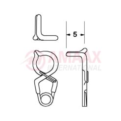 YASARGIL Aneurysm Clips, Standard, Permanent, Fenestrated 5mm, 5mm Bend Angled 90 Degree, Side Left Opening, Closing Force 150 gms, Opening 5.6mm