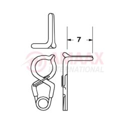 YASARGIL Aneurysm Clips, Standard, Permanent, Fenestrated 5mm, 7mm Bend Angled 90 Degree, Side Right Opening, Closing Force 150 gms, Opening 5.6mm