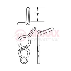 YASARGIL Aneurysm Clips, Standard, Permanent, Fenestrated 5mm, 7mm Bend Angled 45 Degree, Side Right Opening, Closing Force 150 gms, Opening 6.2mm