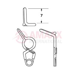 YASARGIL Aneurysm Clips, Standard, Permanent, Fenestrated 5mm, 7mm Bend Angled 45 Degree, Side Left Opening, Closing Force 150 gms, Opening 6.2mm