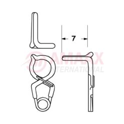 YASARGIL Aneurysm Clips, Standard, Permanent, Fenestrated 5mm, 7mm Bend Angled 90 Degree, Side Left Opening, Closing Force 150 gms, Opening 5.6mm