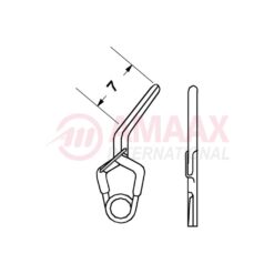 YASARGIL Aneurysm Clips, Standard, Permanent, 7mm Side Angled 45 Degree, Closing Force 200 gms, Opening 5.7mm