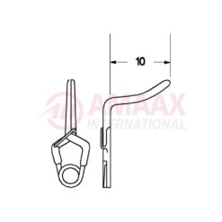 YASARGIL Aneurysm Clips, Standard, Permanent, 10mm Angled with Radius, Closing Force 200gr Opening 5.6mm