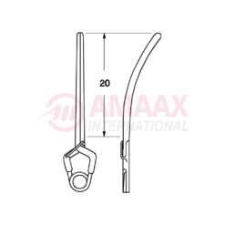 YASARGIL Aneurysm Clips, Standard, Permanent, Slightly Curved 20mm, Closing Force 200 gms, Opening 11.0mm