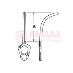 YASARGIL Aneurysm Clips, Standard, Permanent, 15mm Curved, Closing Force 200 gms, Opening 7.4mm