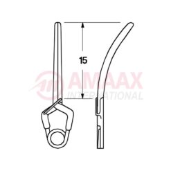 YASARGIL Aneurysm Clips, Standard, Permanent, 15mm Slightly Curved, Closing Force 200 gms, Opening 8.7mm