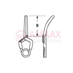 YASARGIL Aneurysm Clips, Standard, Permanent, 9mm Slightly Curved, Closing Force 180 gms, Opening 6.8mm