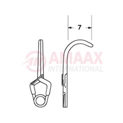 YASARGIL Aneurysm Clips, Standard, Permanent, 7mm Strong Curved, Closing Force 180 gms, Opening 5.4mm