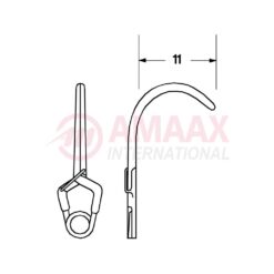 YASARGIL Aneurysm Clips, Standard, Permanent, 11mm Strong Curved, Closing Force 180 gms, Opening 6.2mm