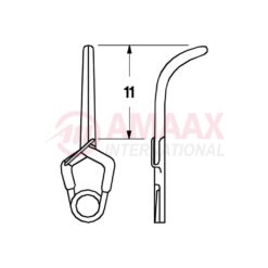 YASARGIL Aneurysm Clips, Standard, Permanent, 11mm Curved, Closing Force 180 gms, Opening 6.5mm