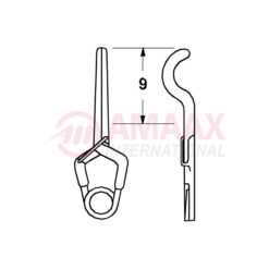 YASARGIL Aneurysm Clips, Standard, Permanent, 9mm Straight with Radius, Closing Force 200 gms, Opening 7.2mm