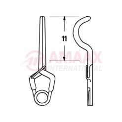 YASARGIL Aneurysm Clips, Standard, Permanent, 11mm Straight with Radius, Closing Force 200gr Opening 8.2mm