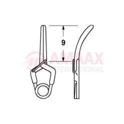 YASARGIL Aneurysm Clips, Standard, Temporary, 9mm Slightly Curved, Closing Force 90 gms, Opening 6.8mm