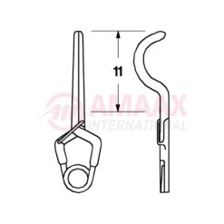 YASARGIL Aneurysm Clips, Standard, Temporary, 11mm Straight with Radius, Closing Force 90 gms, Opening 8.2mm