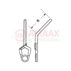 YASARGIL Aneurysm Clips, Standard, Temporary, 11mm Angled 45 Degree, Closing Force 110 gms, Opening 8.4mm
