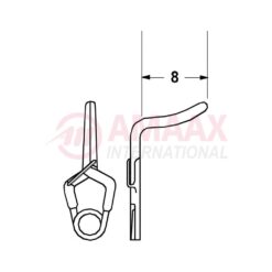 YASARGIL Aneurysm Clips, Standard, Temporary, 8mm Angled with Radius, Closing Force 130 gms, Opening 5.4mm