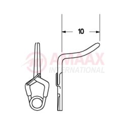 YASARGIL Aneurysm Clips, Standard, Temporary, 10mm Angled with Radius, Closing Force 130 gms, Opening 5.6mm