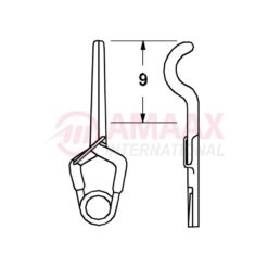YASARGIL Aneurysm Clips, Standard, Temporary, 9mm Straight with Radius, Closing Force 90 gms, Opening 7.2mm
