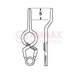 YASARGIL Aneurysm Clips, Standard, Temporary, Fenestrated 5mm, 5mm Bayonet, Closing Force 90 gms, Opening 7.9mm