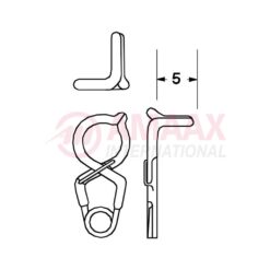 YASARGIL Aneurysm Clips, Standard, Temporary, Fenestrated 5mm, 5mm Bend Angled 90 Degree, Side Right Opening, Closing Force 110 gms, Opening 5.6mm