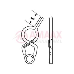 YASARGIL Aneurysm Clips, Standard, Temporary, Fenestrated 5mm, 5mm Straight, Side Right Opening, Closing Force 110 gms, Opening 7.0mm