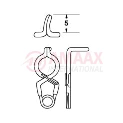 YASARGIL Aneurysm Clips, Standard, Temporary, Fenestrated 5mm, 5mm Bend Angled 90 Degree Jaw Tip Right Curved Closing Force 110 gms, Opening 5.8mm