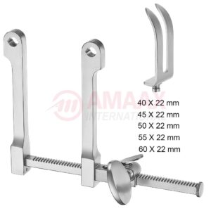 Caspar-retractor-15-cm-complete-set-with-2-prong-5-sharp-blades