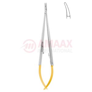 Castroviejo-jacobson-micro-needle-holder-tc-Without-catch-curved-smooth-jaw